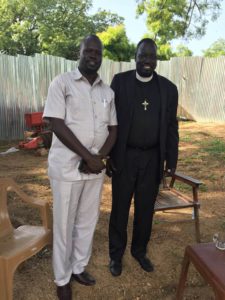 Jacob visiting with his brother-in-law, in Bor, South Sudan. July 2018.